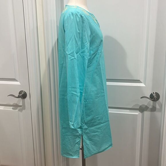 Lilly Pulitzer Elina Tunic Cover Up SHEER Embroidered Cotton Size Medium - Picture 4 of 11